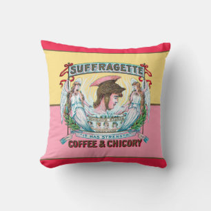 Coussin Café Suffragette et chicorée
