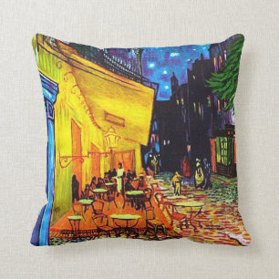 Coussin Café Terrasse À La Peinture De Nuit Vincent van Go
