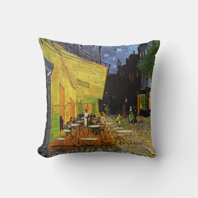 Coussin Café Terrasse à Night Van Gogh Lancer l'oreiller (Recto)