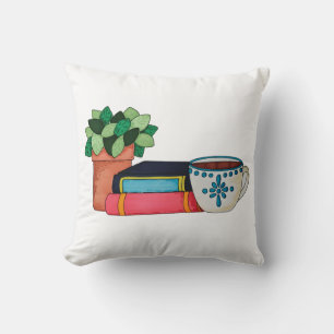 Coussin Café & un bon livre