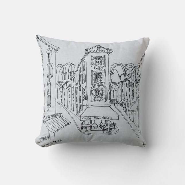 Coussin Cafe Van Gogh, Place Voltaire, Arles, France (Recto)