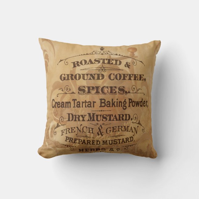 Coussin Café Vintage (Recto)