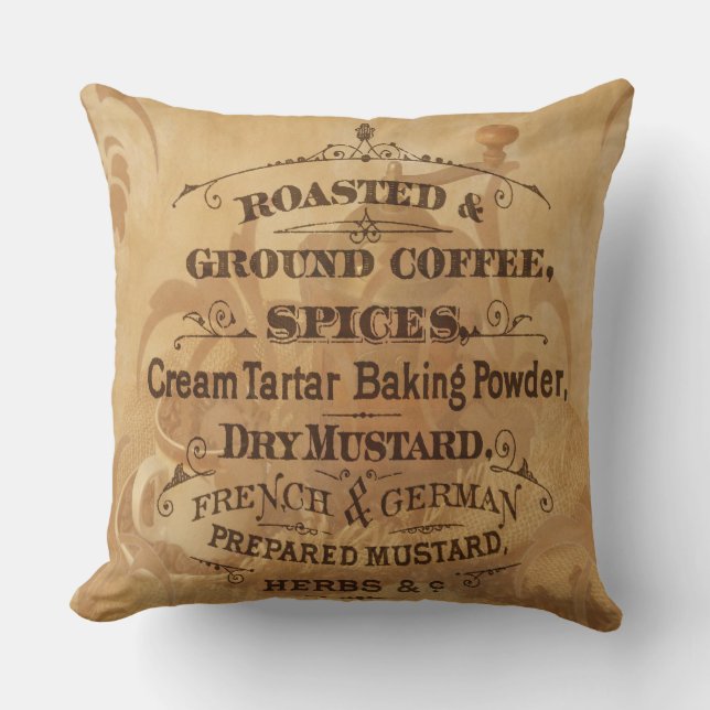 Coussin Café vintage et épices Rustique et élégant (Recto)