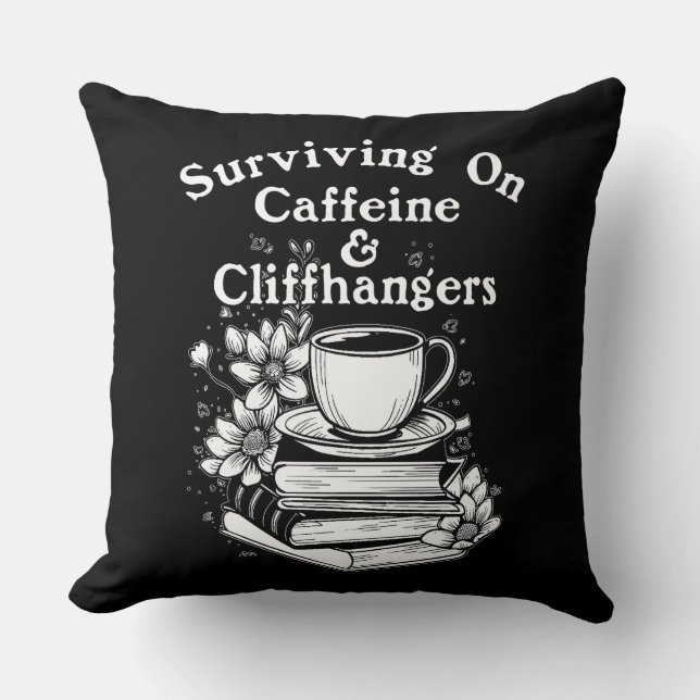 Coussin Caféine et suspense (Recto)
