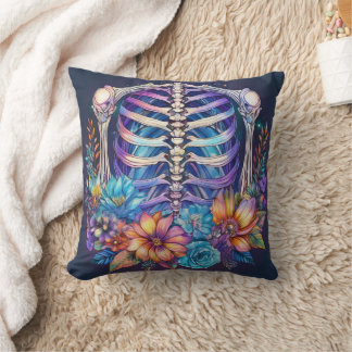 Coussin Cage de côtes et conception de fleurs