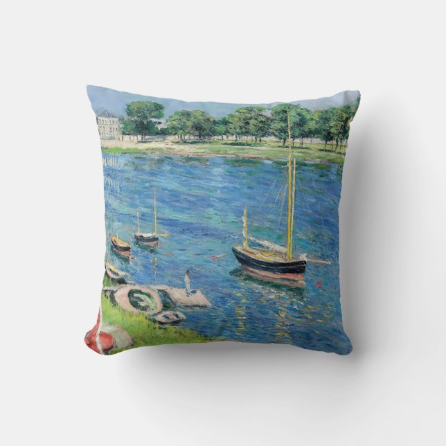 Coussin Caillebotte - La Seine à Argenteuil, Bateaux à l'a (Recto)