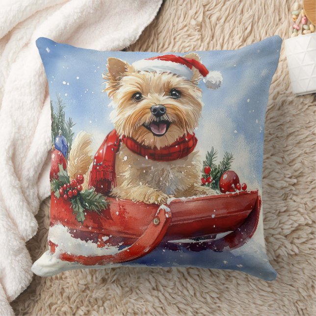 Coussin Cairn Terrier Chien dans la corniche Laisser il ne (Couverture)
