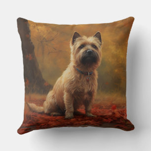 Coussin Cairn Terrier en automne Leaves automne Inspire