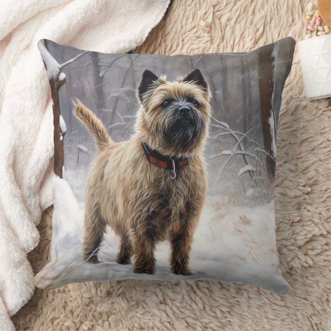 Coussin Cairn Terrier Laissez tomber la neige Noël (Couverture)