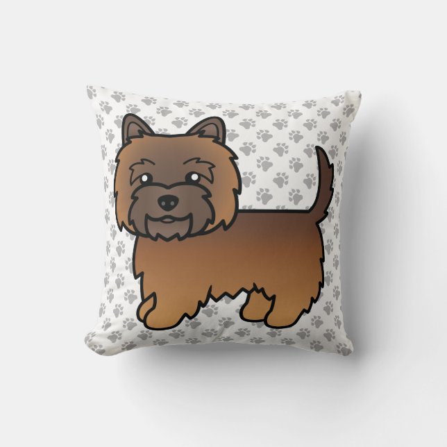 Coussin Cairn Terrier tacheté rouge Chien de dessin animé  (Recto)