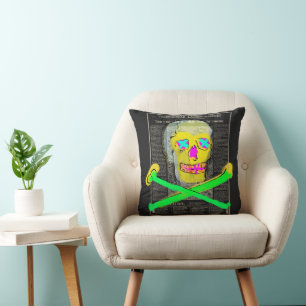 Coussin Calavera Crâne Rétro Lettres mexicaines Vintages