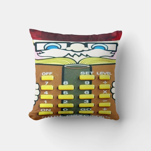 Coussin Calculatrice vintage pour enfants (Recto)