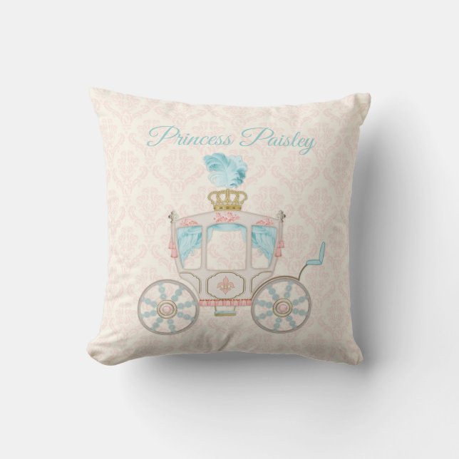 Coussin Calèche personnalisée de princesse de conte de fée (Recto)