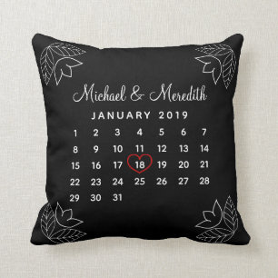 Coussin Calendrier des Mariages personnalisés tendance