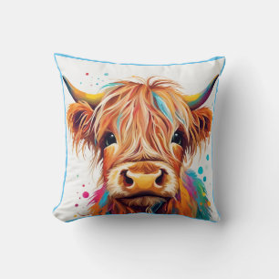 Coussin Calf de vache des hautes terres colorées