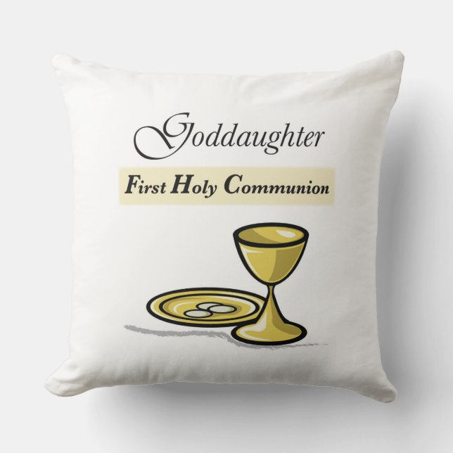 Coussin Calice de première communion de filleule personnal (Recto)