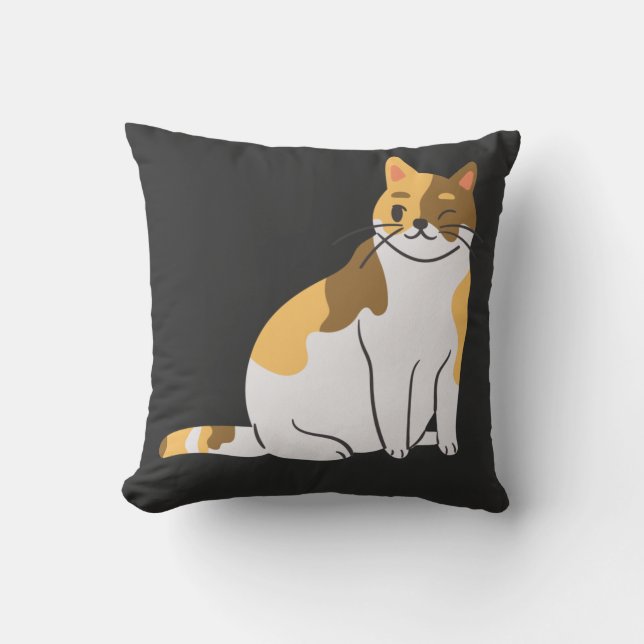 Coussin Calico Essential, Portrait Calico, Cute Calico Cat (Recto)