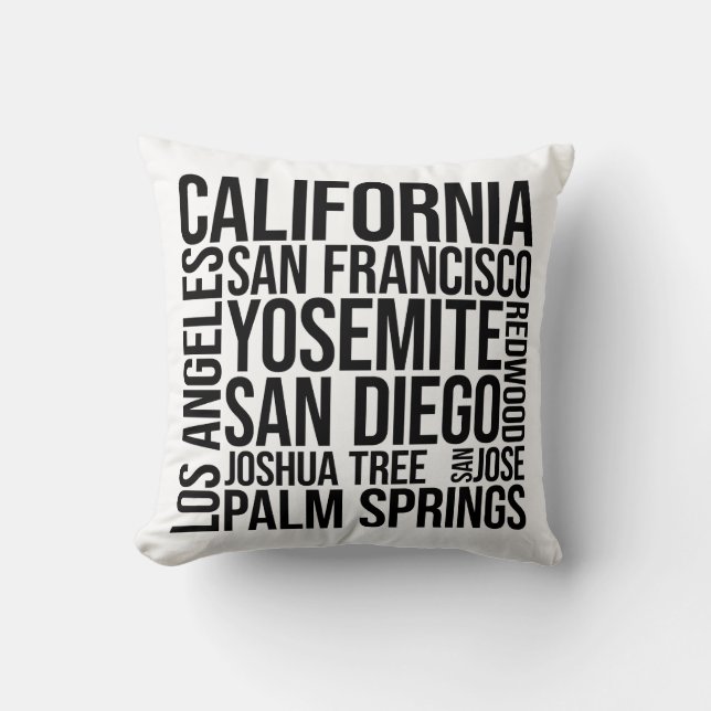 Coussin California Cities Word Art - San Francisco (Recto)