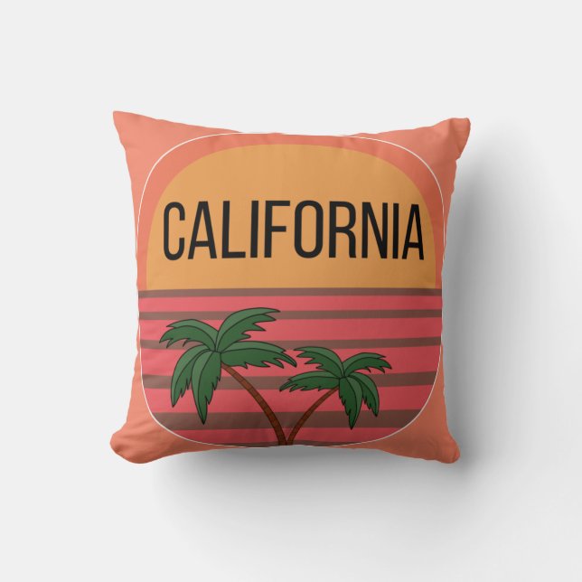 Coussin California Cute Design Idées Cadeau Coucher de sol (Recto)