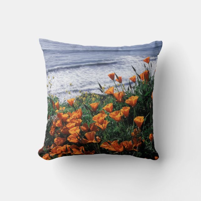 Coussin Californie, Big Sur Coast, Californie Pavot (Recto)