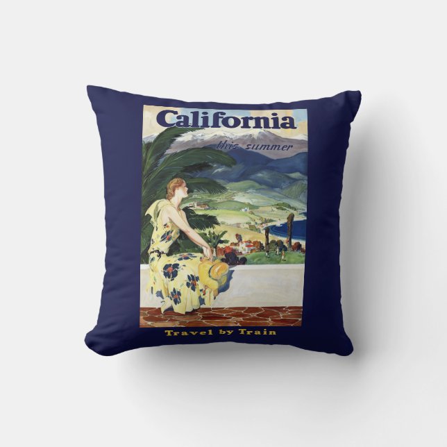 Coussin Californie cet été (Recto)