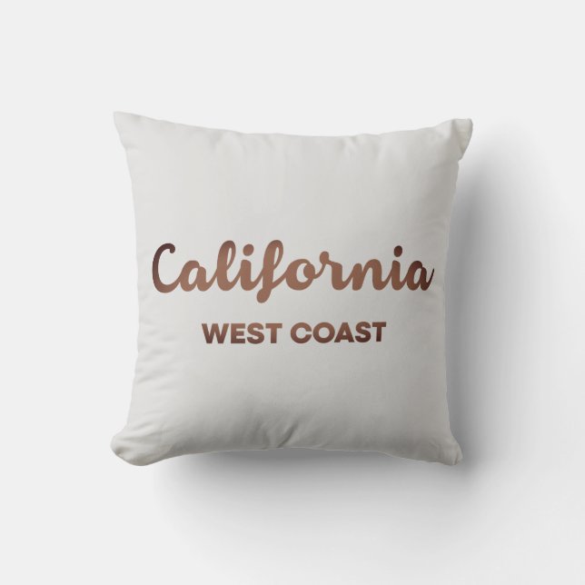 Coussin Californie Côte Ouest Beau Design Texte (Recto)