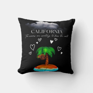 Coussin Californie, Les Vagues Attendent De Donner Un Bais