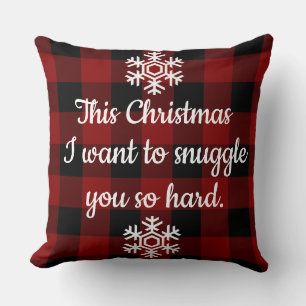 Coussin Câlins de Noël rustique Buffalo Plaid Xmas
