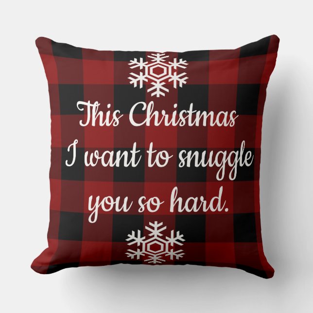Coussin Câlins de Noël rustique Buffalo Plaid Xmas (Recto)