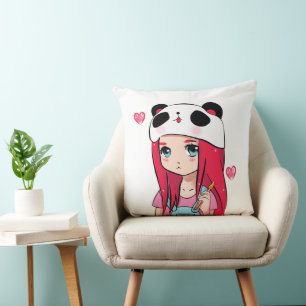 Coussin Câlins de Panda & Rêves Cramoisis