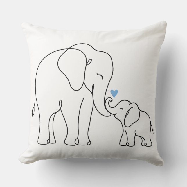 Coussin Câlins tendres d'éléphant (Recto)