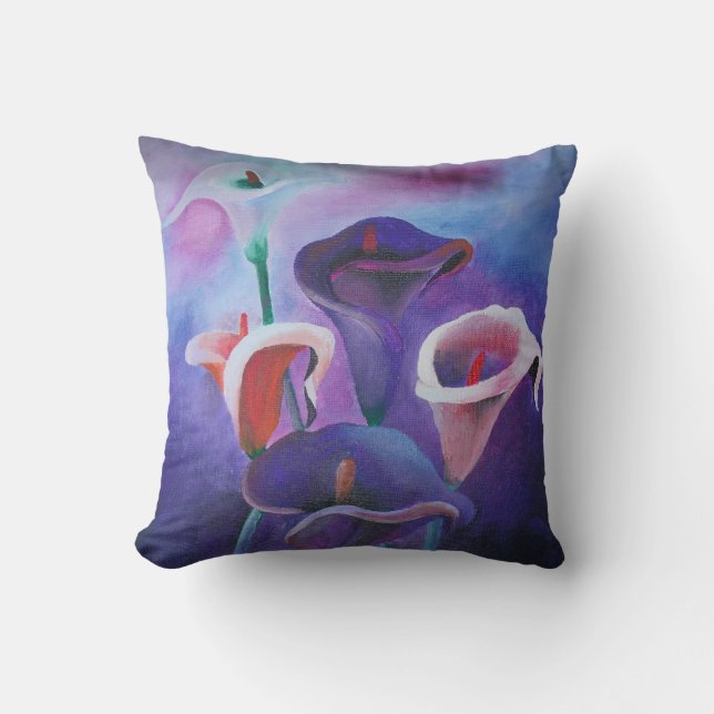 Coussin Callas Violet Lilac Et Violet Art (Recto)