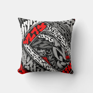 Coussin calligraffiti abstrait