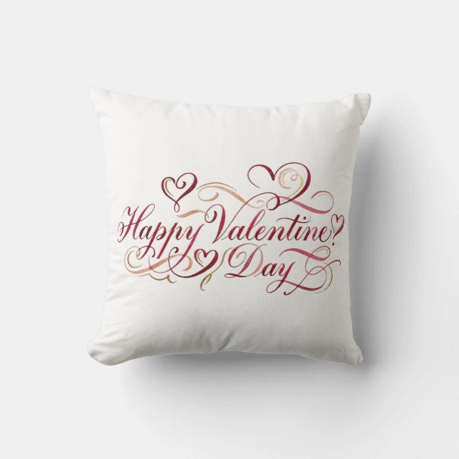 Coussin Calligraphie aquarelle élégante Joyeuse Saint-Vale (Recto)