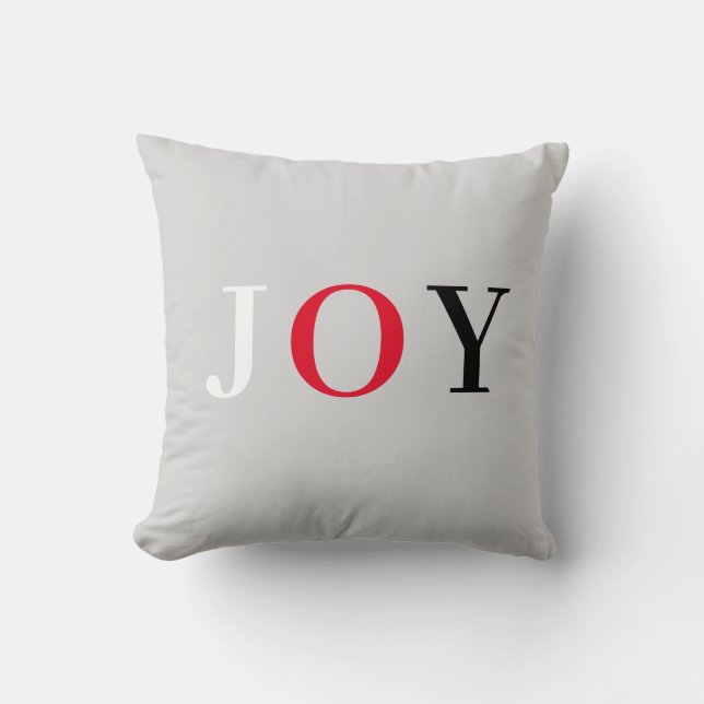 Coussin Calligraphie de joie moderne sur argent (Recto)