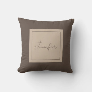 Coussin Calligraphie Élégante Plaque Nom simple