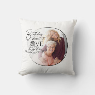 Coussin Calligraphie minimale Photo Anniversaire Petite-fi