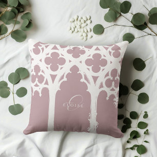 Coussin Calligraphie minimaliste gothique rose pâle