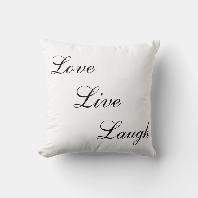 Coussin Calligraphie noire élégante sur fond blanc (Recto)