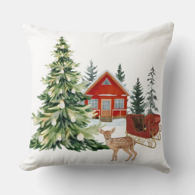Coussin Calm winter home decor inspired by quiet woodland  (Recto)