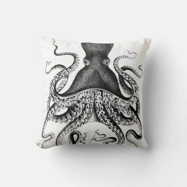 Coussin Calmar noir et blanc (Recto)