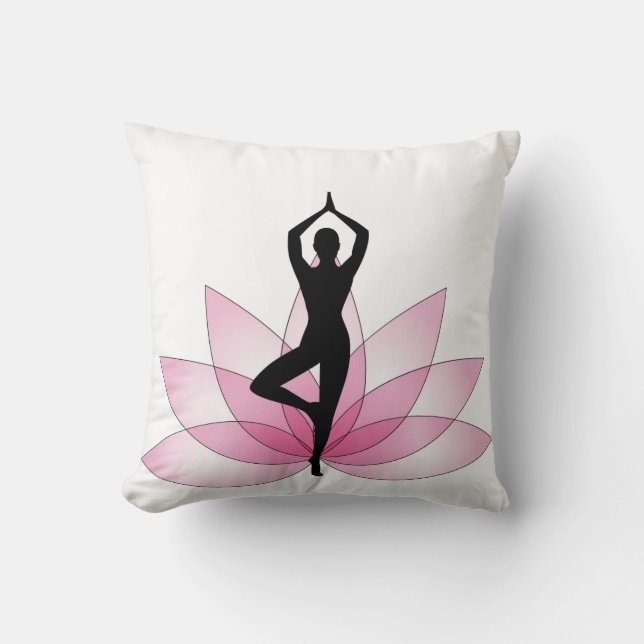 Coussin Calme blanc rose de médiation de zen de yoga de (Recto)