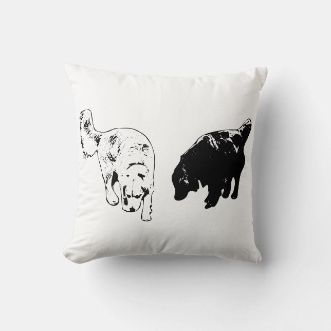 Coussin Calme de l'ombre citrouille — Retriever Duo (Recto)