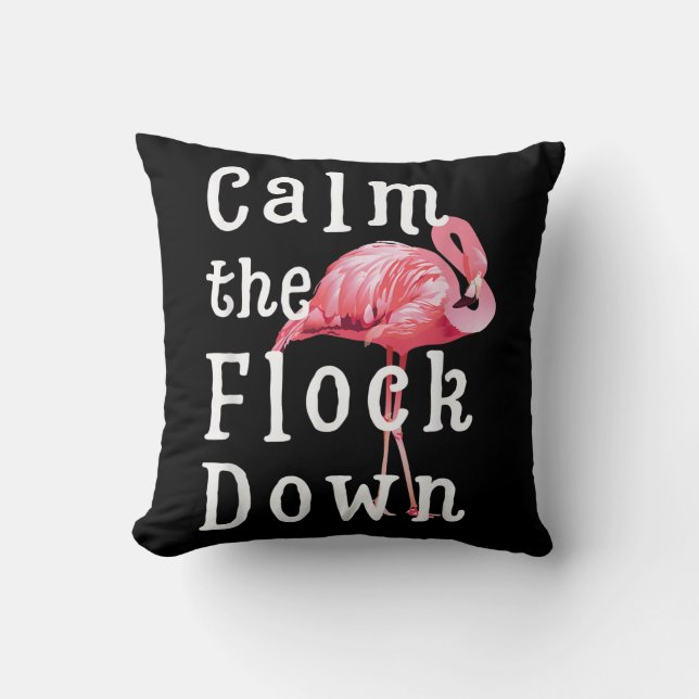 Coussin Calme La Fille Flamant rose En Flocon |Flamant ros (Recto)