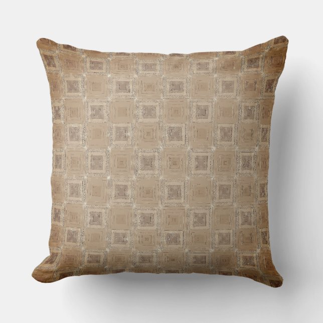 Coussin Calques de Carré Brown vintages (Recto)
