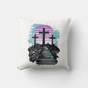 Coussin Calvaire Golgotha c'est fini Moderne chrétien