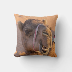 Coussin Camel avec une drôle d'expression faciale - Oman