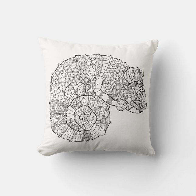 Coussin Caméléon Zendoodle (Recto)