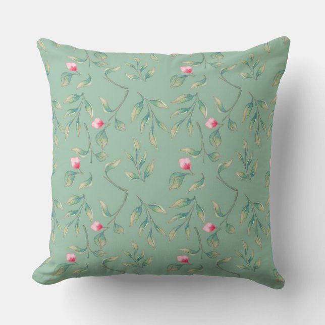 Coussin Cameo Green Wedding Keepsake Throw Pillow (Recto)