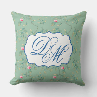 Coussin Cameo Green Wedding Keepsake Throw Pillow